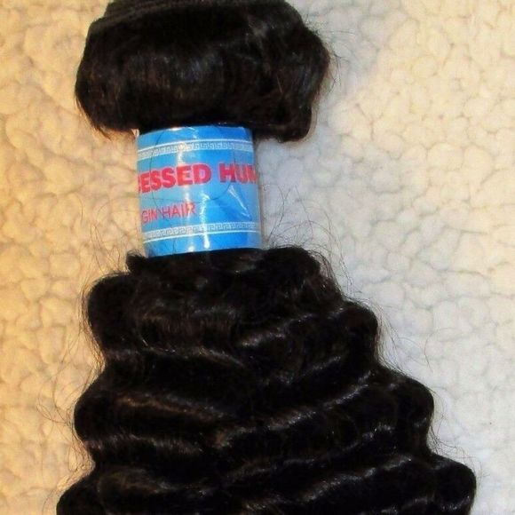 𝅺100% Processed Virgin Hair Black 1 Piece Extention - Picture 1 of 3